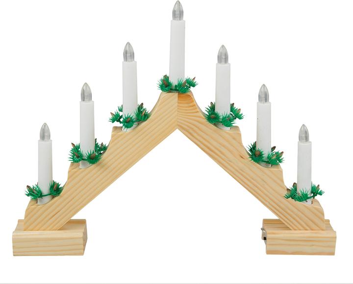 Idena LED Adventsleuchter natur 7 Kerzenlichter