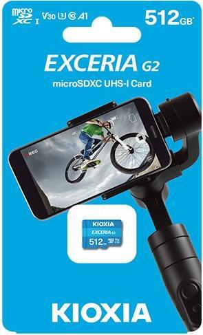 Immagine prodotto Kioxia Micro Sd 512gb Exceria G2 Con Adattatore (512 GB, microSDHC, U3, UHS-III)