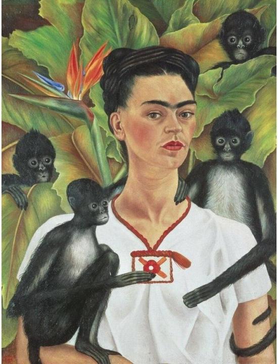 Actual product image Piatnik Frida Kahlo self-portrait with monkeys T (1000 pieces)