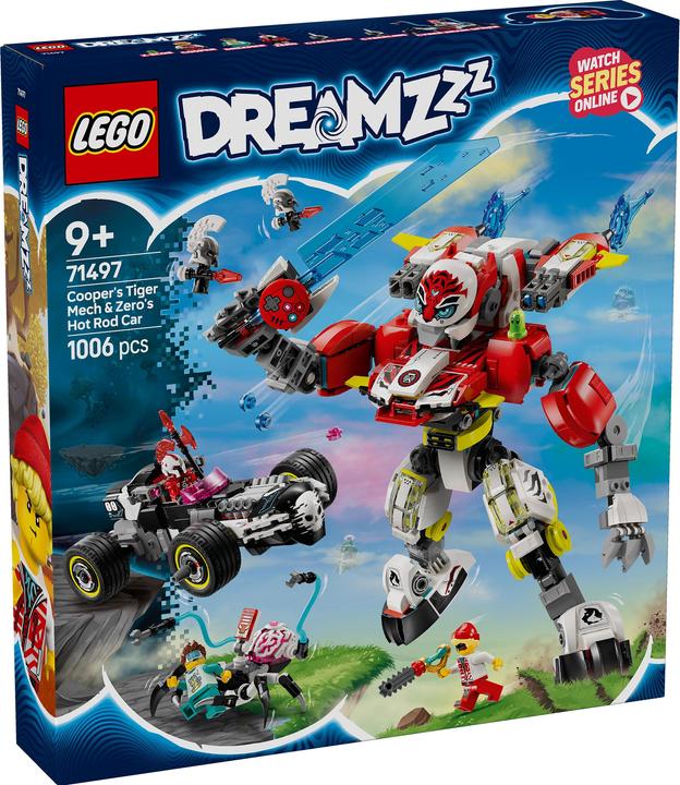 Produktbild LEGO Coopers Tiger-Mech und Zeros Hot Rod Auto (71497, LEGO Dreamzzz)