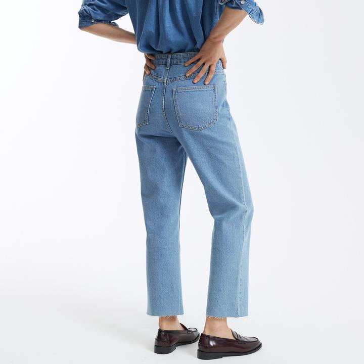 Produktbild La Redoute Collections Gerade High-Waist-Jeans in 7/8-Länge (XL)
