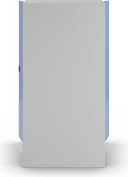 Produktbild MBA-System Geräte- und Putzmittelschrank JUMBO, Vollblechtüren/1 Regalbox, l.grau/blau (45 cm, 112 cm)