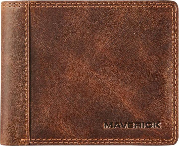 Image du produit Maverick The Original porte-dollar compact cuir RFID avec fermeture éclair - brun