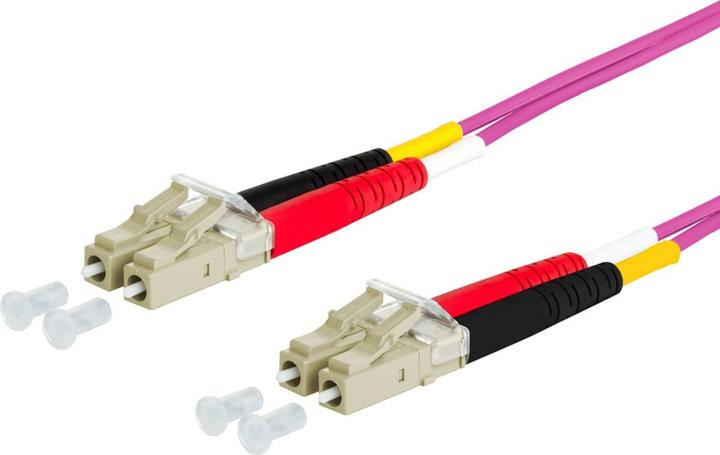 Image du produit Metz Connect 151S1JOJO10E. Longueur du câble : 1 m, Type de câble à fibre optique : OM4, Connecteur 1 : 2x LC (CAT6, 1 m)