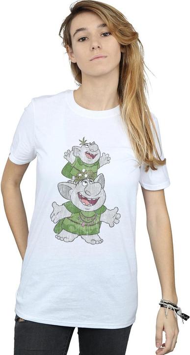 Actual product image Disney Womens/Ladies Frozen Handstacking Trolls Cotton Boyfriend T-Shirt (L)