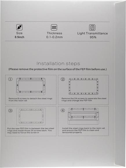 Actual product image FlashForge Photo 8.9 FEP Film Sheets - 5-pack