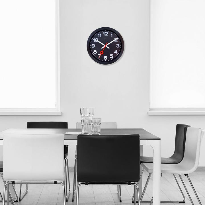 Produktbild Nextime Wanduhr Station Ø 35 cm, Schwarz, Form: Rund (35 cm)