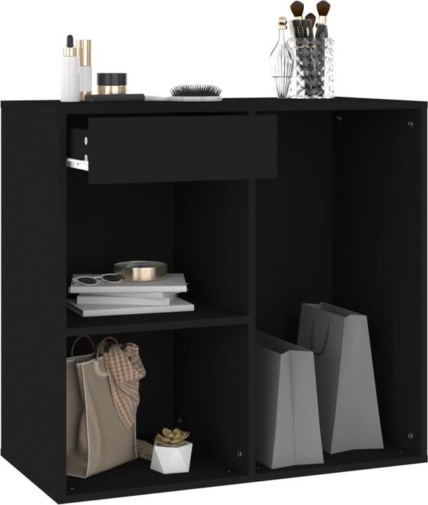 Actual product image VidaXL Kosmetikschrank Schwarz 80x40x75 cm Holzwerkstoff (80 x 40 x 75 cm)