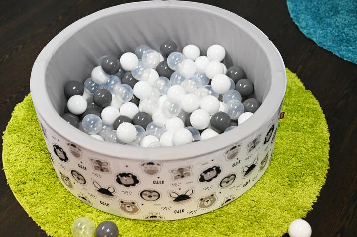 Actual product image Knorrtoys Ball pool soft - "Cute Animals" - 150 balls grey/white/transparent (approx. 7 cm)