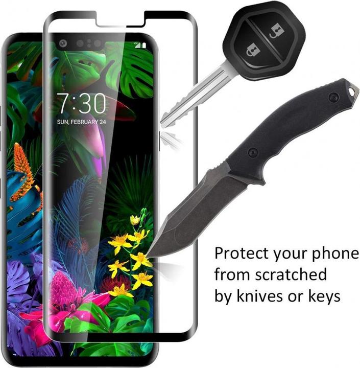 Actual product image Screenguard LG G8 ThinQ Full Screen Protective Glass Film 2.5D 9H (1 Piece, G8 ThinQ)