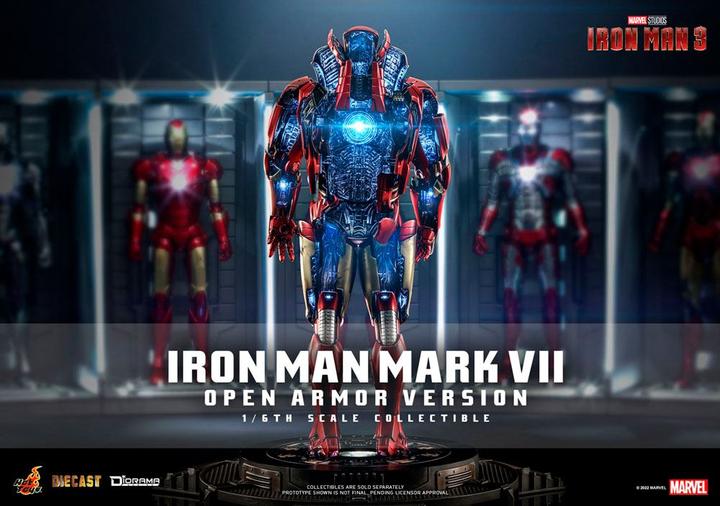 Actual product image Hot Toys Iron Man 3 diorama 1/6 Iron Man Mark VII (Open Armour Version) 32 cm