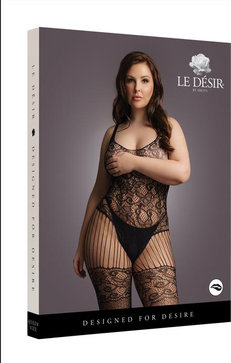Actual product image Le Désir Lace and Fishnet Bodystocking - OSX (4XL)