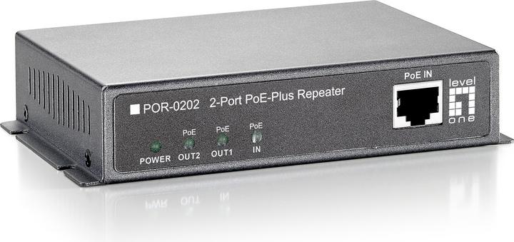 Actual product image LevelOne POR-0202 2-Port PoE-Plus Repeater