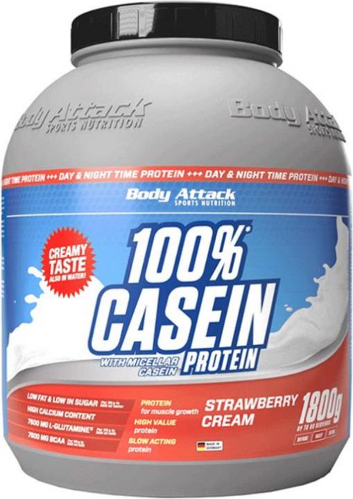 Immagine prodotto Body Attack 100 % Proteine della Caseina (barattolo da 1800 g) (Fragola, 1 pz., 1800 g)