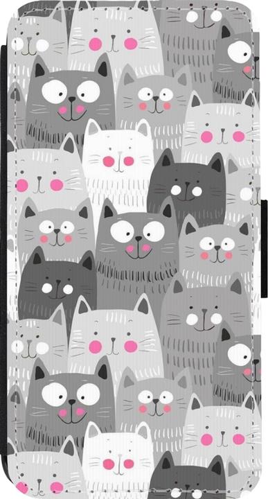 Actual product image PhoneLook Coque Wallet noir Chats gris troupeau (Apple iPhone 14 Pro)