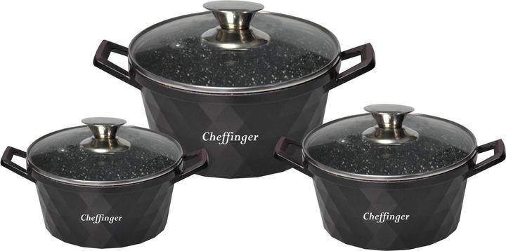 Image du produit JTI Set de casseroles - aluminium et verre - 6 pièces (28 cm, Ensemble de casseroles et de poêles de cuisson, Aluminium)