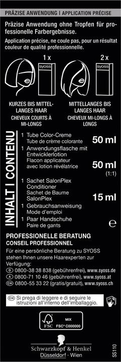 Actual product image Syoss Hair Coloration (1-1 Black)