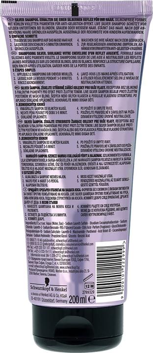 Image du produit Schwarzkopf Live Live Silver (200 ml, Shampoing liquide)