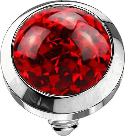 Immagine prodotto Star Piercing Dermal Anchor con cupola di cristallo e rivestimento protettivo epossidico rosso (senza ottone, Acciaio chirurgico 316L)