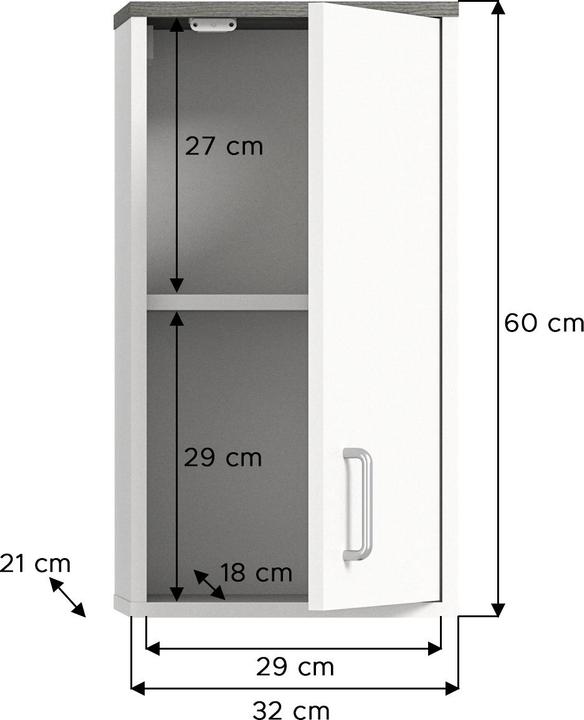 Image du produit Xonox Home Armoire de salle de bains Los Angeles (32 x 21 x 60 cm)