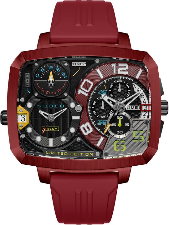 Actual product image Nubeo NB-6084-02 Men's watch Odyssey Triple Time-Zone Limited 58mm 5ATM (Chronograph)