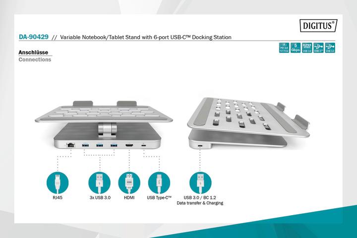 Actual product image Digitus DA-90429 (USB-C, 6 Ports)