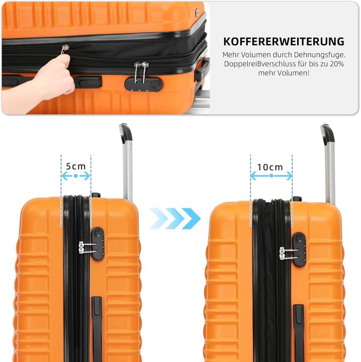 Produktbild Beibye 3-teiligers Hartschalenkoffer-Set (115 l, Handgepäck (bis 50l), M (50 - 90l), L (90 - 115l))
