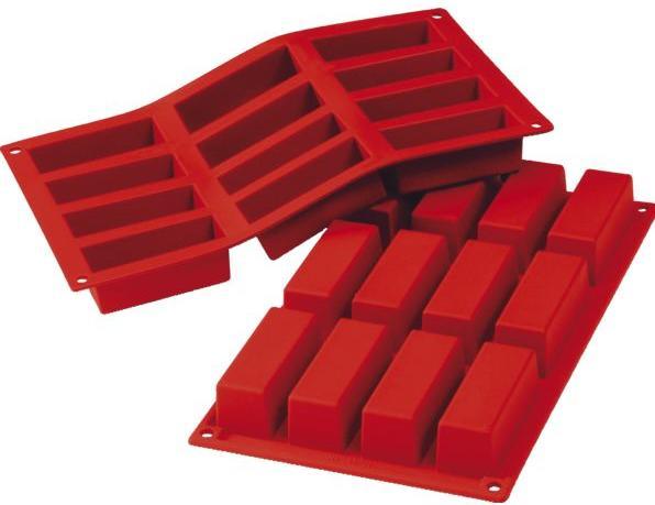 Silikomart Förmchen rechteckig 79 x 28 x 30 mm, 12er, Silikon, Länge: 300 mm