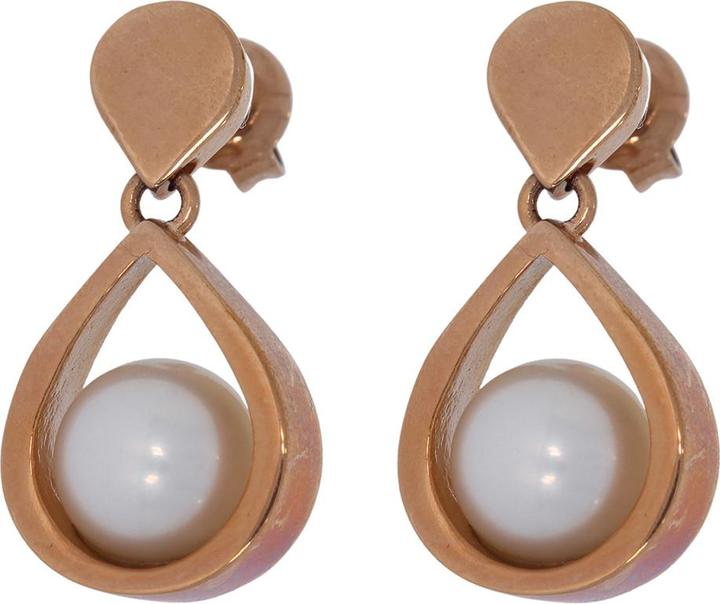 Image du produit Xen Boucles d'oreilles avec perle d'eau douce de culture plaquée or rose (Acier inoxydable)