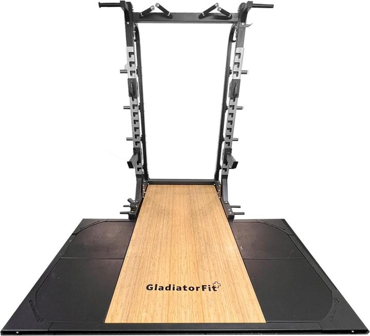 Immagine prodotto Gladiatorfit Rack elettrico multifunzionale in acciaio con piattaforma in legno