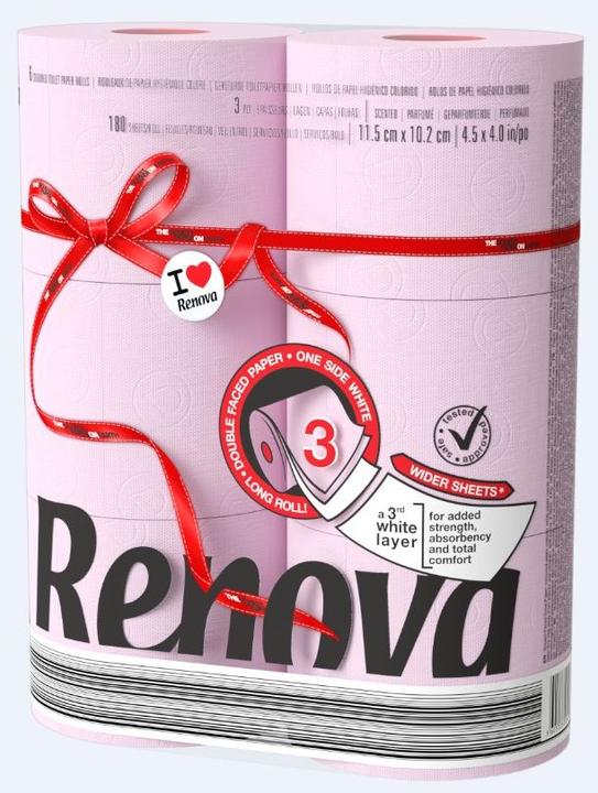 Produktbild Renova WC Papier 6 Rollen Red Label 3 lagig (6 x)