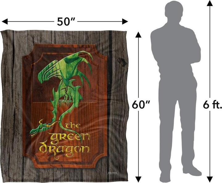 Produktbild Lord of the rings Decke The Green Dragon Schild (152 x 127 cm)