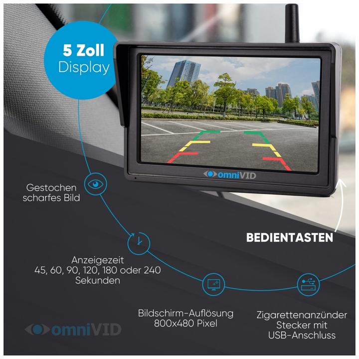 Actual product image OmniVID Solar5 Kabelloses Solar-Rckfahrvideosystem