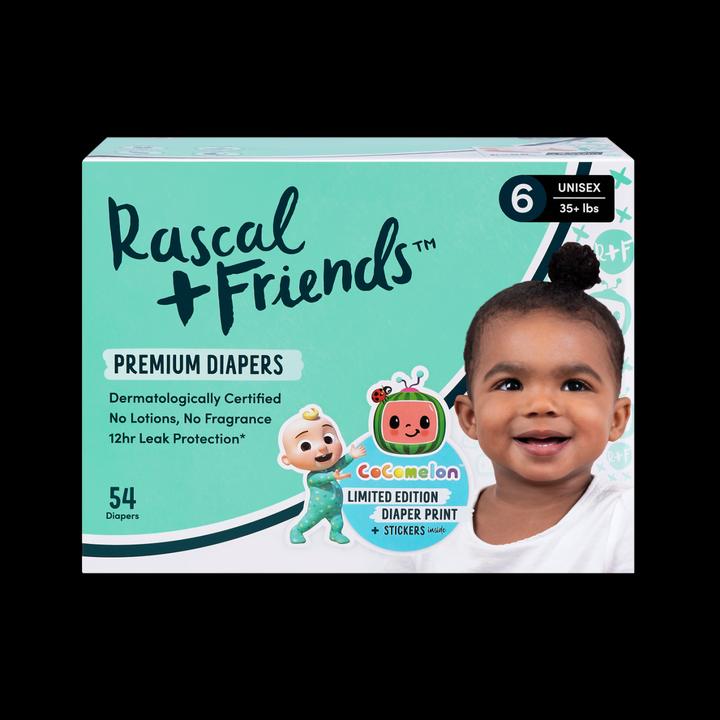 Rascal+Friends Premium Diapers (Size 6, Pack, 54 Piece)