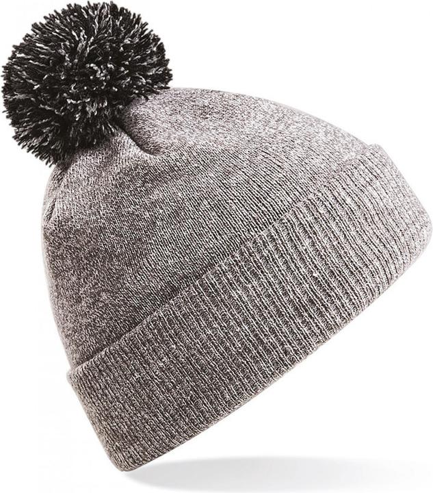 Heather grey avec pompon gris foncé