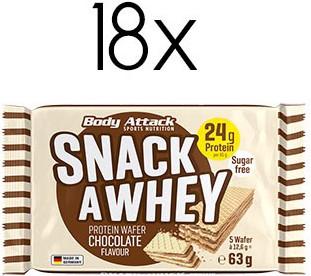 Immagine prodotto Body Attack Snack A Whey Protein Wafer (18 x 63g) (Chocolate, 18 pz.)