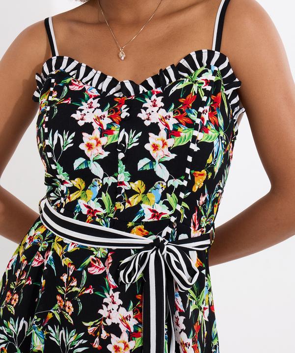 Produktbild Joe Browns Tropical Print Tie Waist Contrast Strap Knee-Length Dress (16)