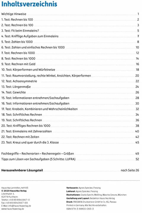 Immagine prodotto Tests in Mathe - Lernzielkontrollen 3. Klasse (Tedesco, Agnes Spiecker, Picchio Gisela, 2016)