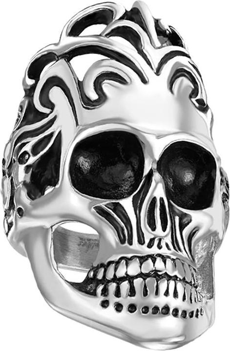 Immagine prodotto Star Piercing Anello teschio d'argento con capelli a fiore (Acciaio chirurgico 316L)