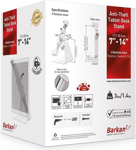 Produktbild Barkan Tablet Tischhalter 7-14", abschliessbar, weiss