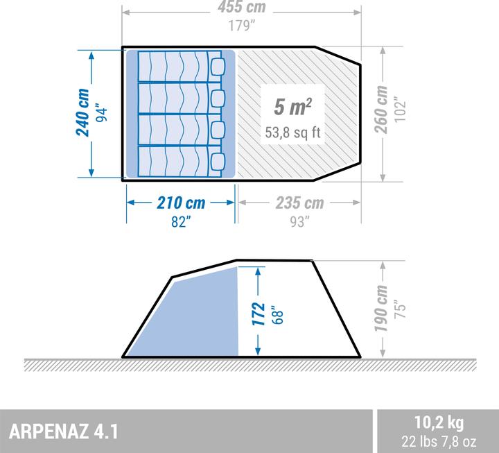 Produktbild Quechua Arpenaz 4.1 (Tunnelzelt, 10.20 kg, 4 Personen)