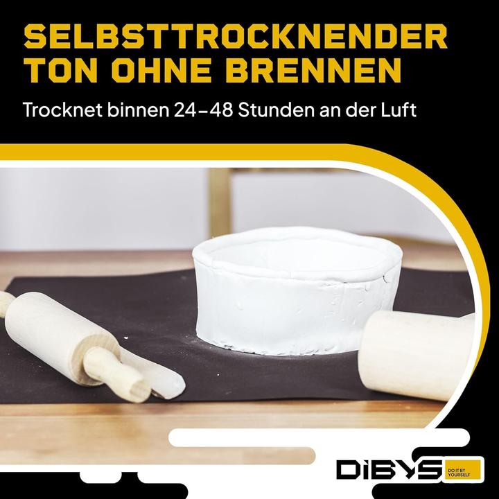 Actual product image DiBYS modelling set with white clay and modelling tool set basic