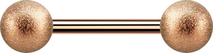 Produktbild Star Piercing Barbell rosegold mit zwei Kugeln gesprenkelt (ohne Messing, Chirurgenstahl 316L)