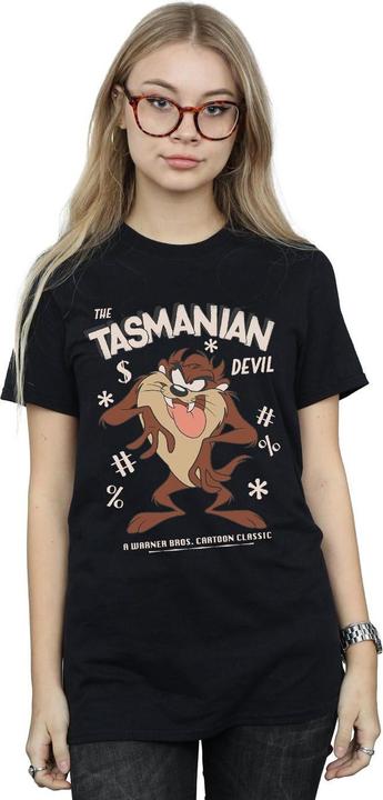 Immagine prodotto Looney Tunes Maglietta da donna/ragazzo in cotone vintage del Diavolo della Tasmania (XL)