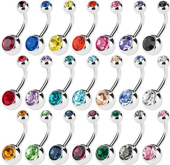 Produktbild Hermex 1,6mm Bauchpiercing Chirurgenstahl 316L mit Zirkonia - Violett (Zirkonia, Chirurgenstahl 316L)