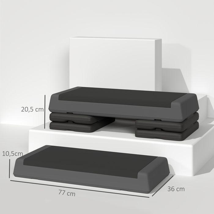 Produktbild Swisshandel24 Fitness-Stepper, 10,5/15,5/20,5cm Höhenverstellbare Steppbrett für Zuhause, Grau