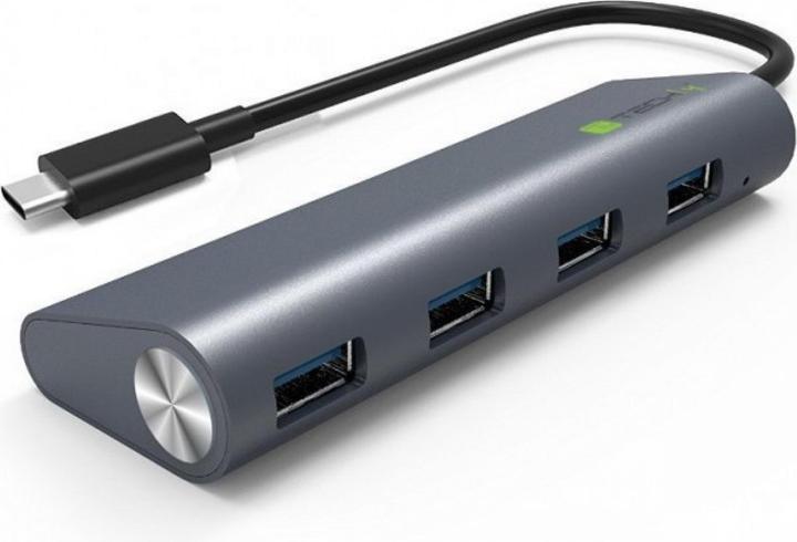 Immagine prodotto Techly USB3.1 Super Speed Hub 4 porte con cavo USB tipo C PD (USB-C, 4 Porti)
