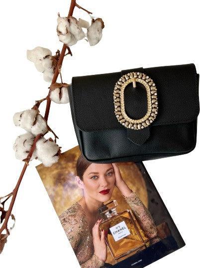 Image du produit Only-Bags.Store Sac à bandoulière en cuir noir, petit sac crossbody en cuir, cadeau pour elle, en cuir pleine fleur