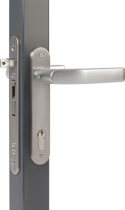Actual product image Locinox Tubular frame lock Fiftylock with hook bolt, PZ 92,DM 30 mm,forend round,stainless steel (Door handle)
