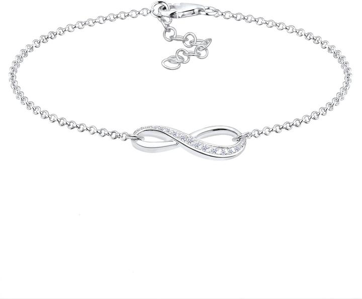 Produktbild Elli mit Infinity Symbol und Zirkonia Kristallen (18 cm, Sterling Silber)